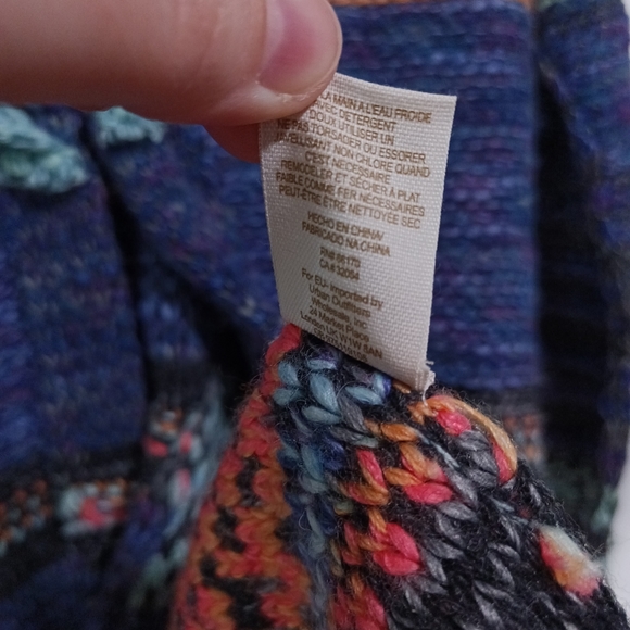 Free People Rock Candy Kryptonite Patchwork Cardigan Sweater Size L - Picture 5 of 7